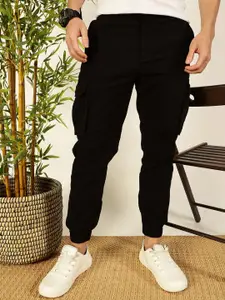 Thomas Scott Men Classic Slim Fit Easy Wash Cargos Trousers