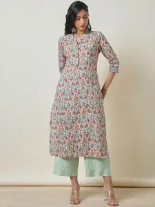 Soch Ethnic Motifs Printed Pure Linen Kurta