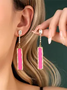 SALTY Rhinestone Beaded Contemporary Drop Earrings