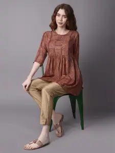 Shree Geometric Printed Gotta Patti Liva Gotta Patti Kurti