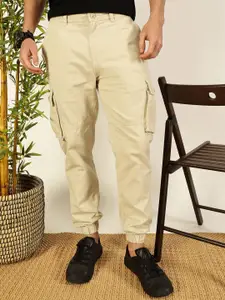 Thomas Scott Men Classic Slim Fit Easy Wash Cargos Trousers