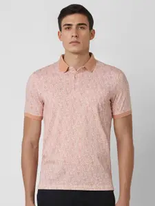 Van Heusen Men Floral Printed Polo Collar Pockets T-shirt