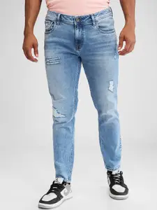 SPYKAR Men Slim Fit Mildly Distressed Heavy Fade Stretchable Jeans