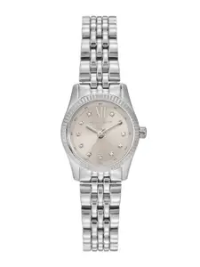Michael Kors Women Lexington Embellished Analogue Watch MK4843I-Silver