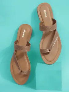 Bata Women Open Toe Flats with Laser Cuts