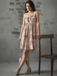 Anouk Floral Printed Fit & Flare Dresses