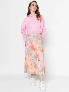 Trendyol Printed Flared Maxi Skirt