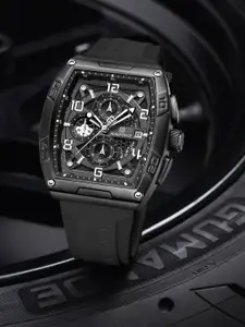 Naviforce Men Brass Embellished Dial & Straps Analogue Chronograph Watch NF8052 BWB