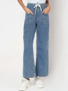 Vero Moda Women Cotton Wide Leg High-Rise Jeans