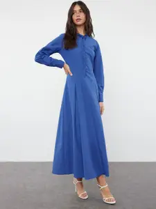 Trendyol Cuffed Sleeves A-Line Maxi Dress
