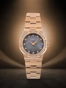 French Connection Embellished Dial & Stainless Steel Bracelet Analogue Watch FCH13RGM