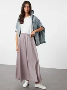 Trendyol Women Shimmer Flared Maxi Skirts