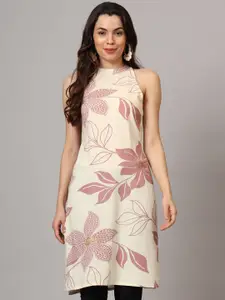 Anouk Rustic Floral Printed Round Neck Straight Kurta