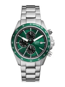 Fossil Men Autocross Dial & Stainless Steel Straps Analogue Multi Function Watch BQ2878