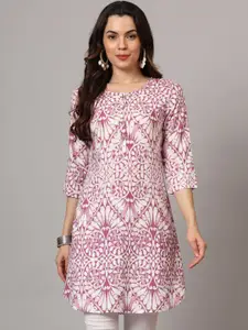 Anouk Rustic Geometric Printed Round Neck Straight Kurta