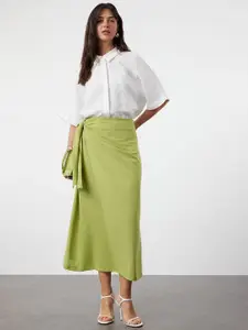Trendyol Solid Midi Wrap Skirts