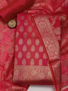 Meena Bazaar Ethnic Motifs Woven Design Zari Unstitched Dress Material