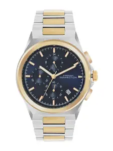 French Connection Men Patterned Dial & Stainless Steel Bracelet Style Straps Analogue Watch FCH02TM-U