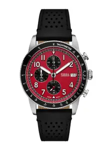 Fossil Men Dial & Leather Straps Analogue Multi Function Watch FS6086