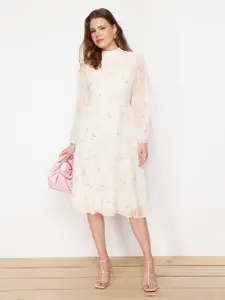 Trendyol Floral Print A-Line Midi Dress