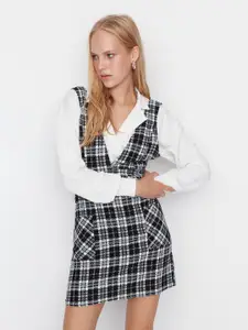 Trendyol Checked Pinafore Mini Dress