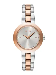 Armani Exchange Women Embellished Bracelet Style Two Tone Analogue Watch AX5172I-Multi