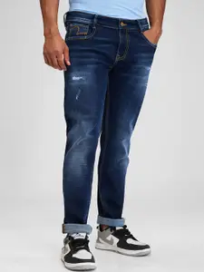 SPYKAR Men Skinny Fit Low-Rise Mildly Distressed Light Fade Stretchable Jeans