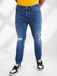 SPYKAR Men Slim Fit Mildly Distressed Light Fade Stretchable Jeans