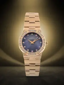 French Connection Women Embellished Dial & Stainless Steel Straps Analogue Watch