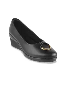 Metro Work Wedge Pumps with Buckles