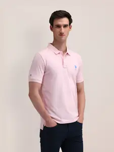 U.S. Polo Assn. Men Solid Polo Collar Cotton T-shirt