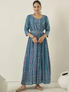 Anouk Ethnic Motifs Printed Anarkali Maxi Ethnic Dress