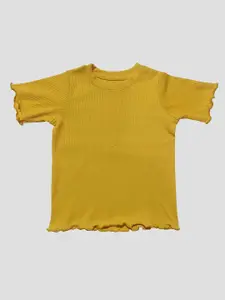 BAESD Girls Solid Round Neck Cotton T-shirt