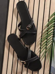 ADIVER Women Open Toe Flats