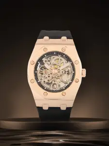 French Connection Men Skeleton Dial & Bracelet Style Straps Analogue Automatic Watch