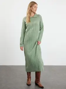 Trendyol Solid A-Line Midi Dress