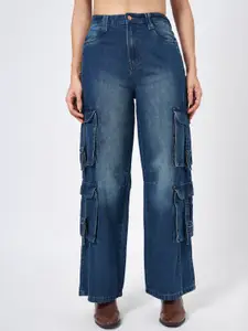 SF JEANS by Pantaloons Women High-Rise Light Fade Cargo Jeans