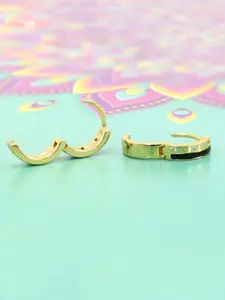 KRENOZ Gold Plated Circular Hoop Earrings