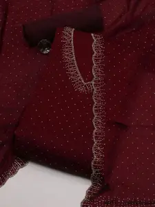 Meena Bazaar Geometric Embellished Sequinned Unstitched Dress Material