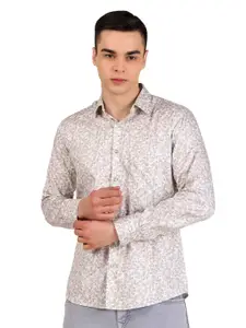 DESIGN UP Men Classic Slim Fit Floral Opaque Printed Formal Shirt