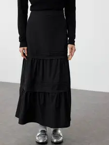 Trendyol Solid Tired Casual Maxi Skirt