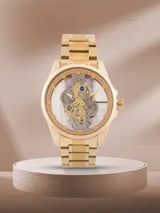 French Connection Men Embellished & Stainless Steel Bracelet Style Analogue Watch FCK1GM