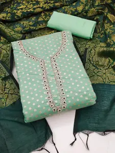 KIMISHA Ethnic Motifs Woven Design Beads and Stones Unstitched Dress Material