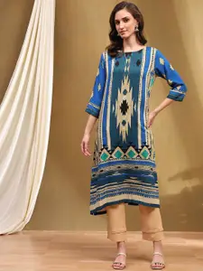 Biba Ethnic Motifs Printed Straight Kurta