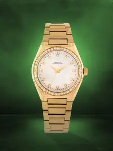 French Connection Embellished Dial & Stainless Steel Bracelet Analogue Watch FCH10GM