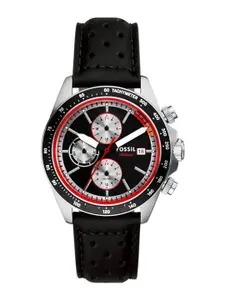 Fossil Men Autocross Dial & Leather Straps Analogue Multi Function Watch BQ2888