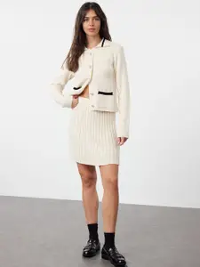 Trendyol Acrylic Top With Knee-Length Skirt