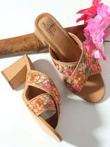 Sole Saga Women Embellished Block Peep Toes