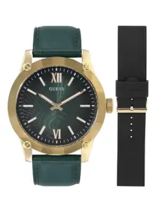 GUESS Men Dial & Leather Straps Analogue Watch GW0630G2