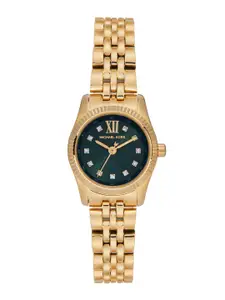 Michael Kors Women Lexington Embellished Analogue Watch MK4842I-Gold